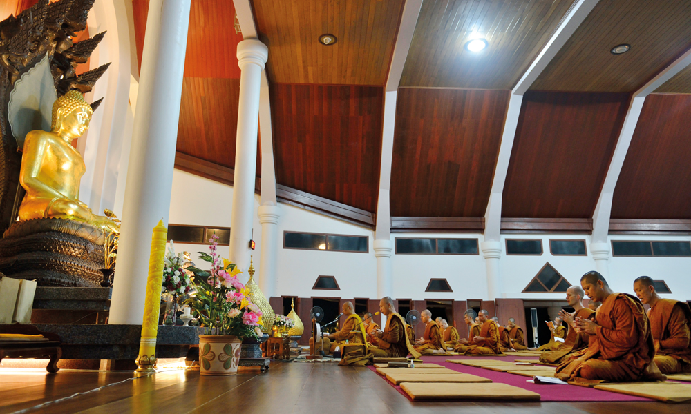 Wat Marp Jan er ikke noe gammelt kloster, men spesielt den øverste salen er flott å se på.  Foto: Gjermund Glesnes