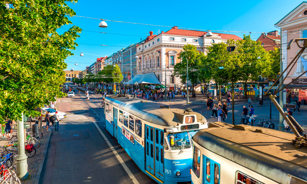 Gøteborg er kjent for sine gamle trikker, som er med på å gi byen et særpreg. Foto: Steampipe Production Studio